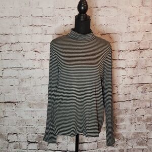NWOT Black/Gray Striped BP Turtleneck